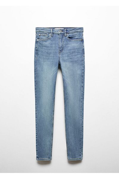MANGO Woman Μπλε γυναικείο τζιν 67010288