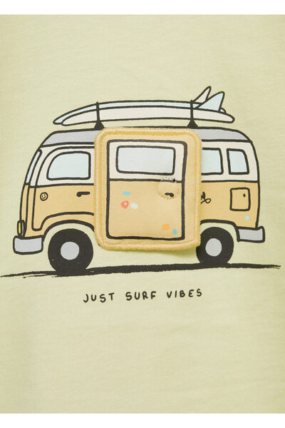 MANGO Woman Erkek Bebek Pastel Sarı T-Shirt 77030362