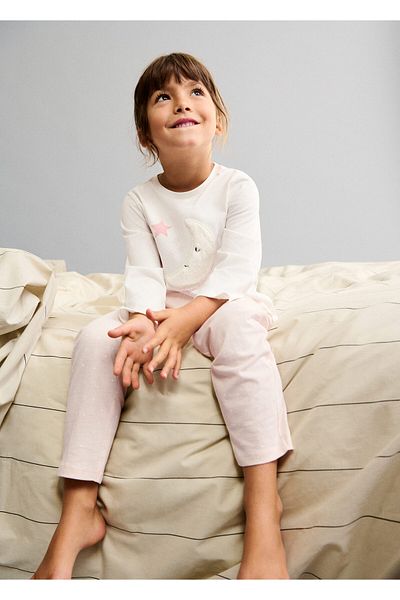 MANGO Pastellrosa Baby Girl Pyjama Hose 77044440