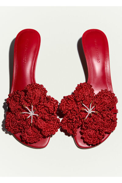 MANGO Woman Kırmızı Kadın Sandalet 77060640