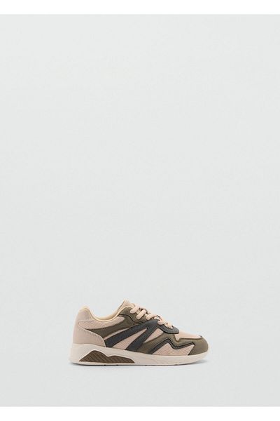 MANGO Woman Boy's Khaki Sneaker