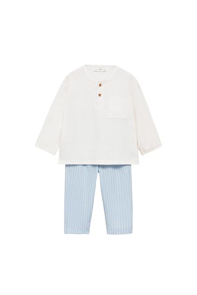 MANGO Set pijamale pentru bebelusi albastru cer