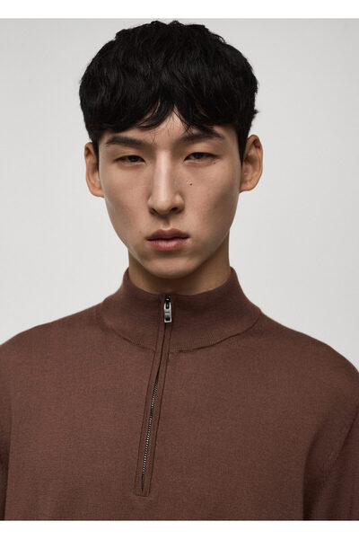MANGO Koyu Camel Erkek Kazak 77005979
