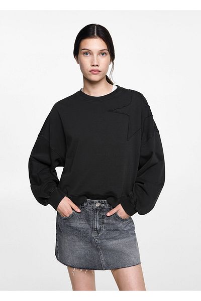 MANGO Charcoal Color Girl's Sweatshirt 77074046