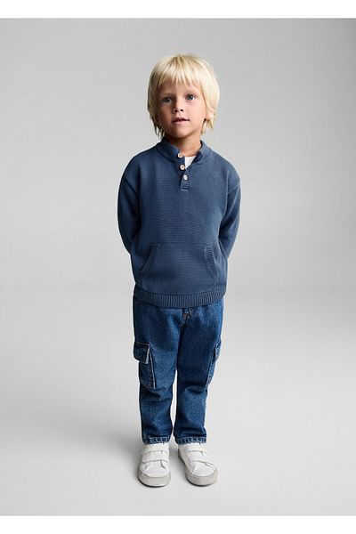 MANGO Baby Boy Navy Blue Sweater
