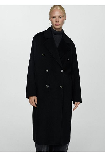 MANGO Black Women's Coat 77025638
