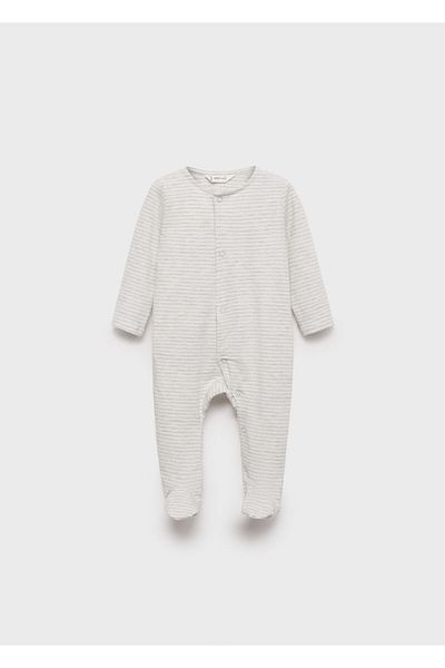 MANGO Unisex Baby Hellgrau Pyjama