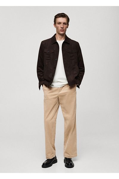 MANGO Woman Beige Men's Trousers 77017921