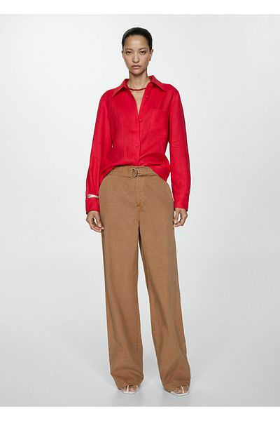 MANGO Woman Brown Women's Pants 77000378