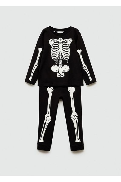 MANGO Woman Schwarze Pyjamahose für Babys