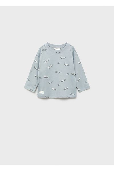 MANGO Μπλουζάκι Baby Boy Sky blue