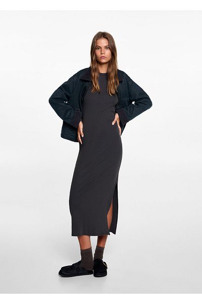 MANGO Woman Charcoal Color Girl's Dress 77024787
