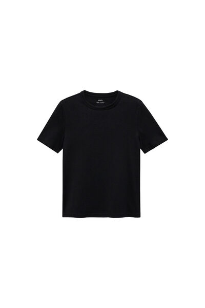 MANGO Women's Black T-Shirt 77190571