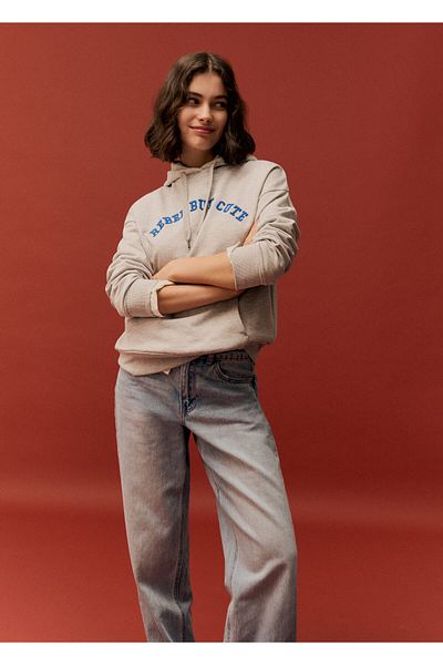 MANGO Light Gray Girl's Sweatshirt 77044782