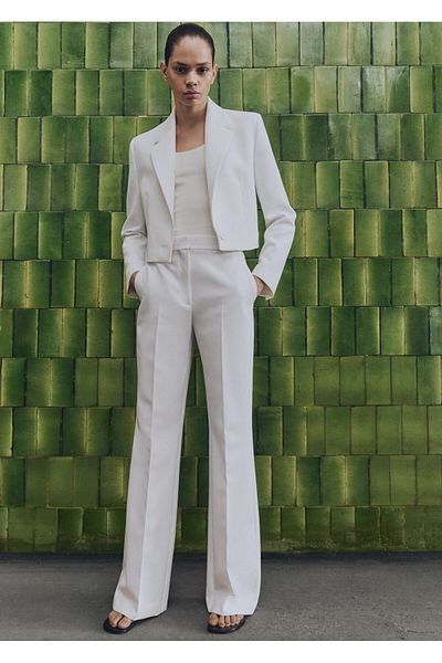 MANGO White Women's Trousers 67926347