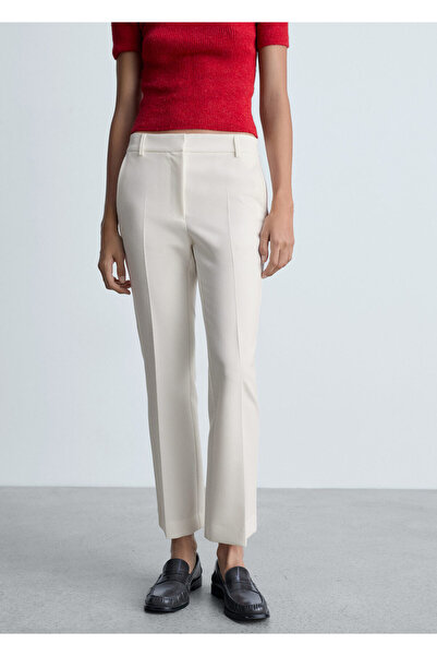 MANGO Beyaz Kadın Pantolon 77090642