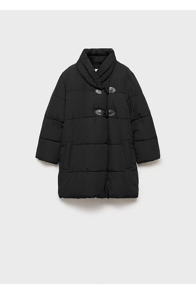 MANGO Woman Black Girl's Coat 77036720