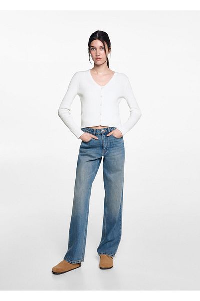 MANGO Woman Off-White Girl's Cardigan 77092932