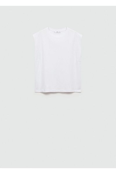 MANGO Tricou alb pentru femei 77030581