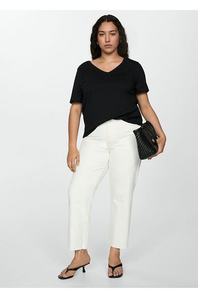 MANGO Woman Μαύρο γυναικείο T-Shirt 77020582