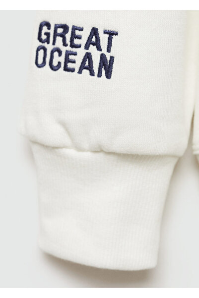 MANGO Woman Erkek Çocuk Kırık Beyaz Sweatshirt