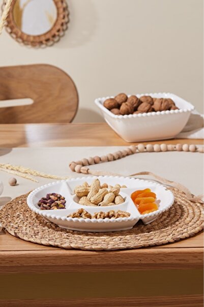 Karaca Carmen Perla 27 Cm Round Presentation Plate - 5 Compartments