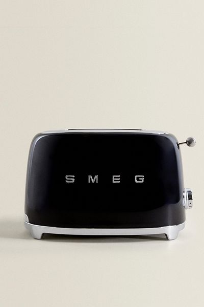 SMEG Pâine de pâine negru retro stil anii 50 2x1 TSF01BLEU
