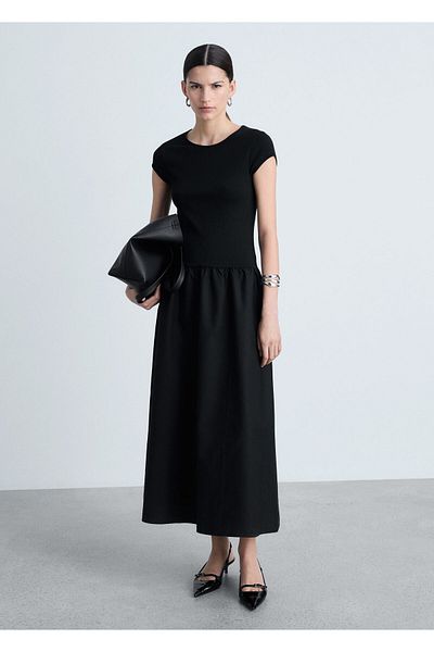 MANGO Woman Μαύρο γυναικείο φόρεμα 77044073