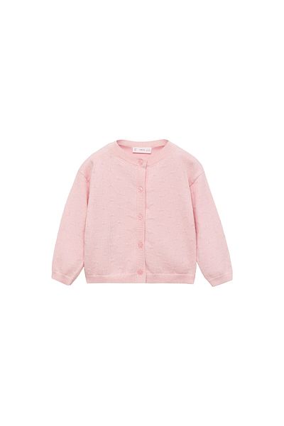 MANGO Cardigan pentru fetiță roz pastel 87071055