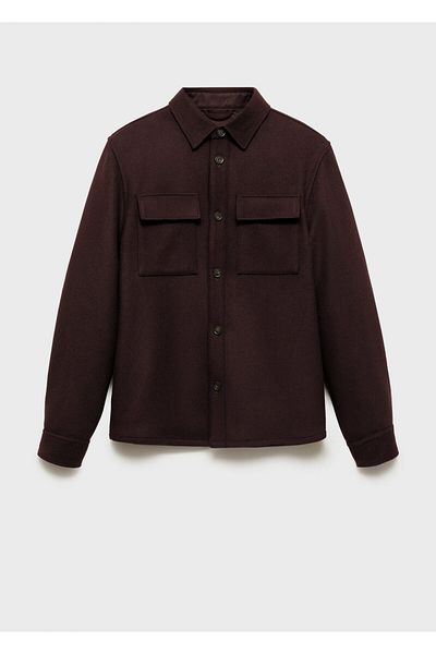 MANGO Claret Red Men's Shirt 87020598