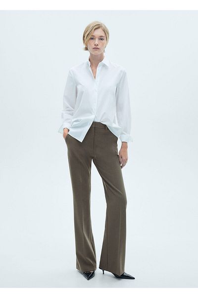 MANGO Woman Green Women's Pants 77055649