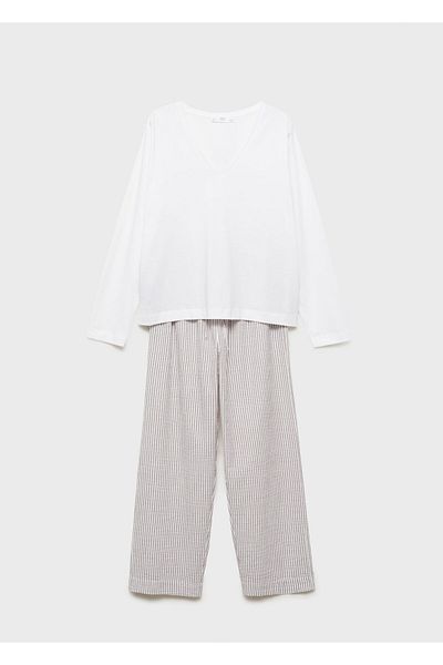 MANGO Pantaloni de pijama pentru femei Mole Grey 87052889