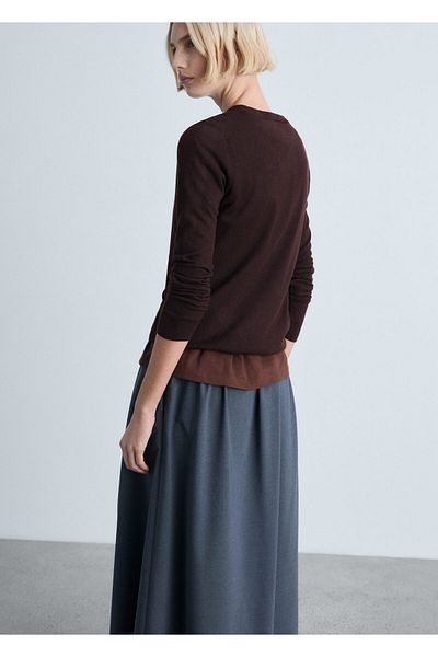MANGO Sweter damski - Czekoladowa Motywacja, Model 87080432