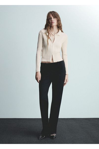 MANGO Cardigan natural pentru femei 77085669