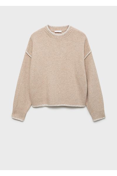 MANGO Beige Girl's Sweater 77007737
