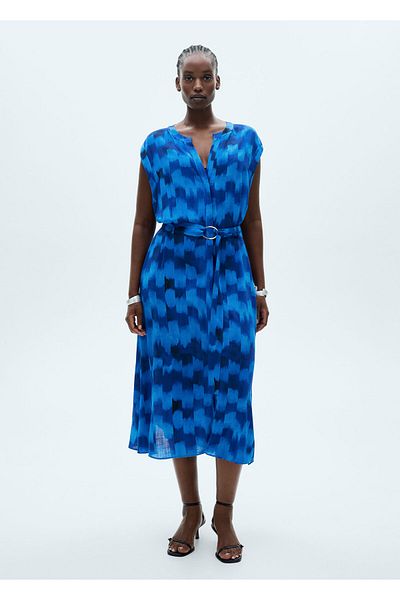 MANGO Woman Blue Women's Dress 77024072