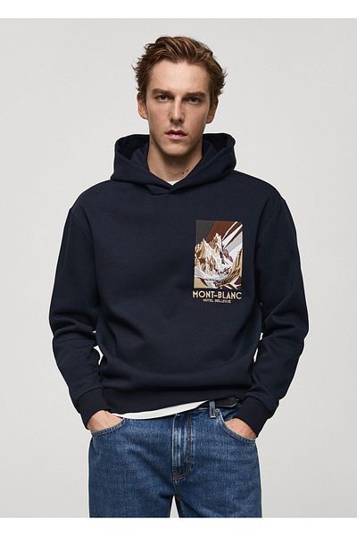 MANGO Woman Hanorac pentru bărbați bleumarin 77047923