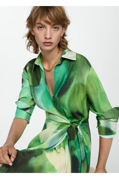 MANGO Woman Πράσινο Γυναικείο Φόρεμα 77054072