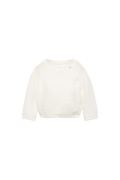 MANGO Unisex Baby Off-White Sweater