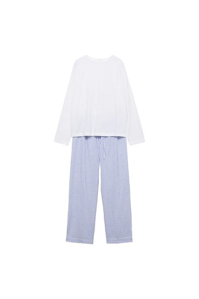 MANGO Porzellanblaue Damen-Pyjamahose 87052889