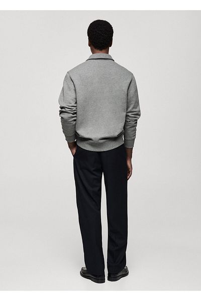 MANGO Ανδρικό φούτερ Metal Grey 77027113