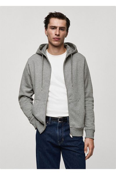 MANGO Woman Ανδρικό φούτερ Metal Grey 77007118