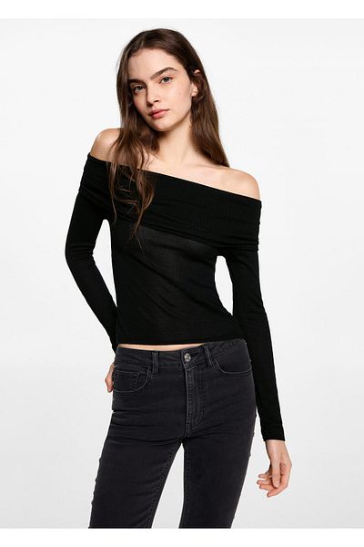 MANGO Woman Black Girl's Sweater 77056738