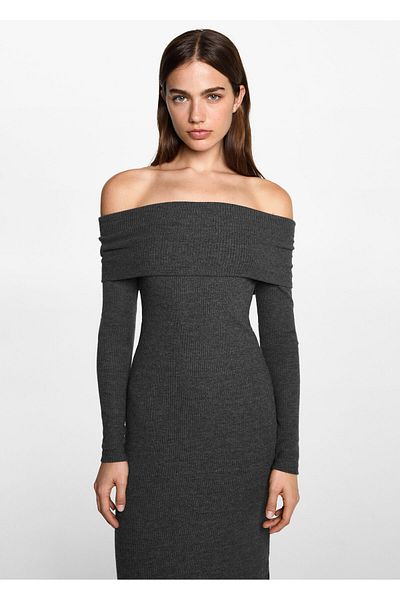 MANGO Woman Rochie gri pentru fete 77094053