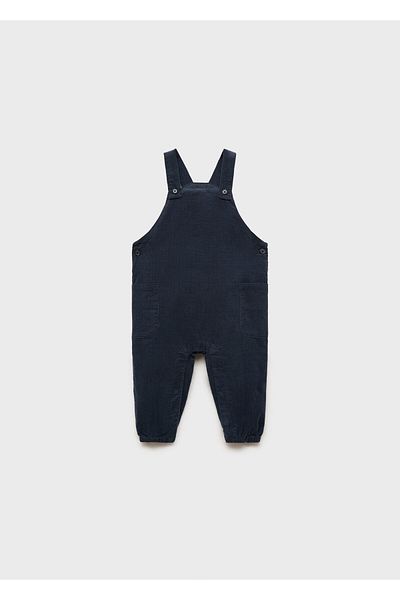 MANGO Unisex Baby Navy Blue Jumpsuit
