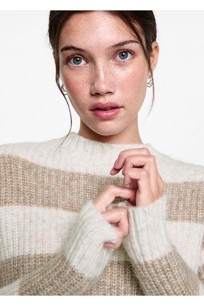 MANGO Woman Beige Girl's Sweater 77066744