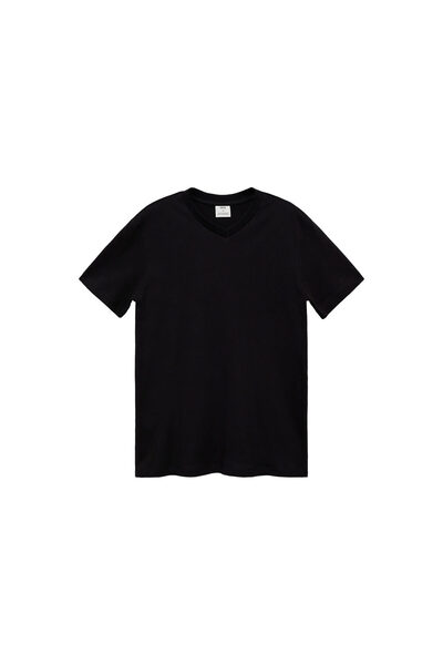 MANGO Tricou negru pentru bărbați 77280584
