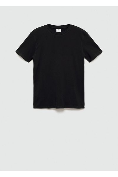 MANGO Schwarzes Herren-T-Shirt 77050587