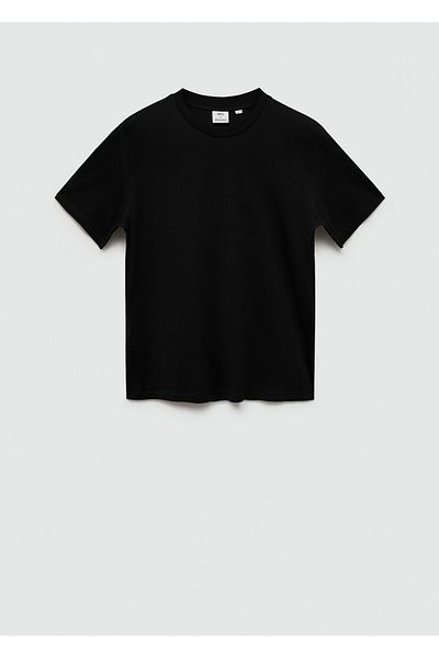 MANGO Tricou negru pentru bărbați 77070585