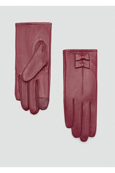 MANGO Woman Burgundy Women's Gloves 77027654